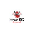 Modern colorful KOREAN BBQ enjoy eat logo design