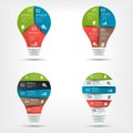 Modern colorful light bulb infographic set. Template for presentation, chart, graph. Royalty Free Stock Photo