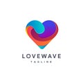 Modern colorful Love wave logo icon vector template