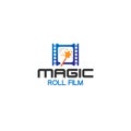 Modern colorful MAGIC ROLL FILM star logo design