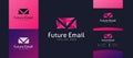 Modern Colorful Mail Logo Design with Futuristic Concept, Usable for Business or Technology Logos. Envelope Logo Template Royalty Free Stock Photo