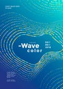 Modern colorful mosaic wave poster