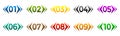 Modern colorful numbers button set multicolored Ã¢â¬â for stock