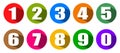 Modern colorful numbers button set multicolored Ã¢â¬â vector