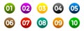 Modern colorful numbers button set multicolored Ã¢â¬â vector for stock