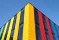 Modern colorful office building on the blue sky