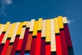 Modern colorful office building exterior with glass facade on clear sky background. Transparent glass wall of office Royalty Free Stock Photo