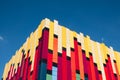 Modern colorful office building exterior with glass facade on clear sky background. Transparent glass wall of office Royalty Free Stock Photo