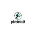 Modern Colorful Pickleball Racket logo design