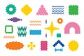 Modern colorful random wavy flat blank odd shapes emblems icons set design elements on white