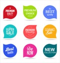 Modern colorful sales badges collection
