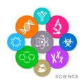 Modern colorful science icons