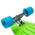 Modern colorful skateboard - pennyboard isolated on white, wheels close up Royalty Free Stock Photo