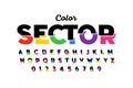 Modern colorful style sliced font