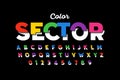 Modern colorful style sliced font
