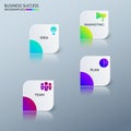 Modern colorful success business infographics template with icons and elements. can be used for workflow layout, banner, diagram Royalty Free Stock Photo