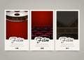 Modern colorful vertical cinema banners. Film, movie flyer or invitations. Royalty Free Stock Photo