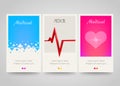 Modern colorful vertical medical banners. Abstract flyer set. Medicine background.