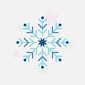 Modern colourful winter snowflake diamond