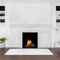 Modern Comfort: Cozy Living Room with a Stylish Fireplace