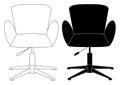 Modern comfortable elegant and stylish chair set icon Royalty Free Stock Photo