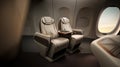 modern and comfortable seats of business aircraft
