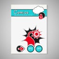 Modern comics book cover, brochure, book, flyer - design template with bubble and blast bomb