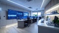 Modern Command Center with Data Screens Royalty Free Stock Photo