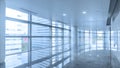 Modern commercial building lobby office corridor French window Royalty Free Stock Photo