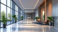 Modern commercial building lobby, office corridor, hotel passageway Royalty Free Stock Photo