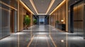 Modern commercial building lobby, office corridor, hotel passageway Royalty Free Stock Photo