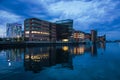 Modern commercial buildings beside the canals Royalty Free Stock Photo