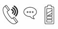 A modern communication and status icon set. A UI element pack. vector design Generative AI Royalty Free Stock Photo