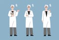 Male doctor set in different poses isolated Royalty Free Stock Photo