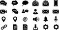 Modern Communication and Web Interface Glyph Icons Set Royalty Free Stock Photo