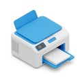 Modern compact all in one printer scanner copier device for home office use white background Royalty Free Stock Photo