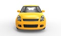 Modern Compact Car Yellow Royalty Free Stock Photo