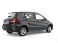 Modern compact urban car - black - rear side view Royalty Free Stock Photo