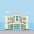 Modern company building design in flat style