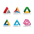 Modern for company industrial construction tech colorful triangle Logo Set