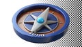 Modern compass with a shining needle pointing forward towards the future png transparent image Generative AI