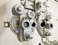 Bifocal Optometry eyesight measurement device on white backgroun Royalty Free Stock Photo