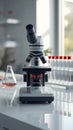 modern laboratory microscope close-up Royalty Free Stock Photo
