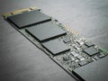 Modern computer chip. 3d rendering Royalty Free Stock Photo