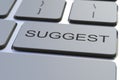 Modern computer keyboard with SUGGEST button. 3D rendering Royalty Free Stock Photo
