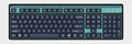 Modern computer keyboard with backlight, detailed vector illustration Royalty Free Stock Photo