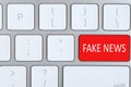 Modern computer keyboard with text FAKE NEWS on button, top view Royalty Free Stock Photo