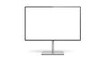 Modern computer monitor with a blank white screen on a silver stand display blank screen Royalty Free Stock Photo
