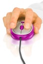 Modern computer mouse and hand Royalty Free Stock Photo