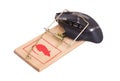 Modern computer mouse in a mousetrap Royalty Free Stock Photo